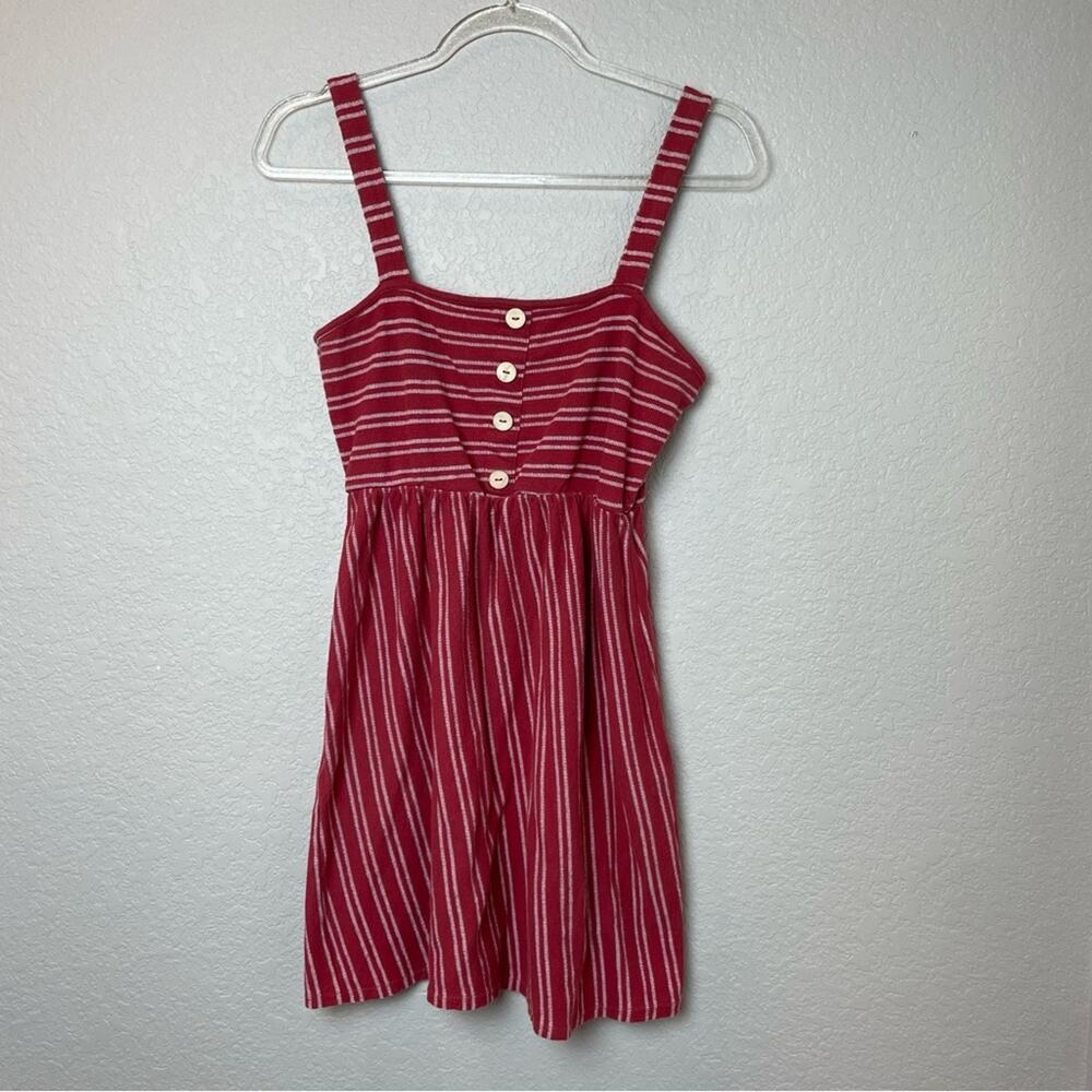 CAUTION TO THE WIND Red Striped Mini Dress Size S